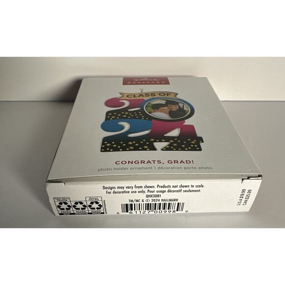 2024 Hallmark Keepsake Class of 2024 Congrats, Grad Photo Holder Ornament NIB - Picture 4 of 4